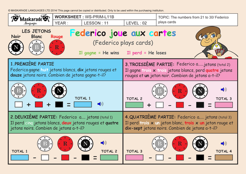 FRENCH- Y4/5-AT SCHOOL : Numbers 0 to 30/ Les nombres de 0 à 30