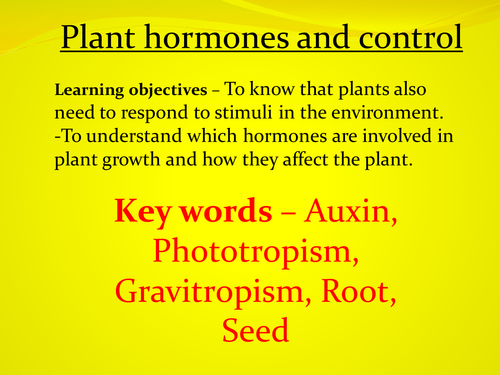 Plant hormones and plant hormones in agriculture. 