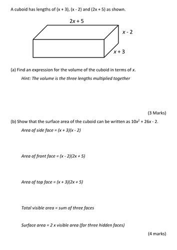 Expanding binomials exam style question