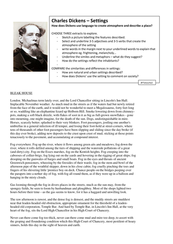 Exploring settings in Dickens - KS3/KS4