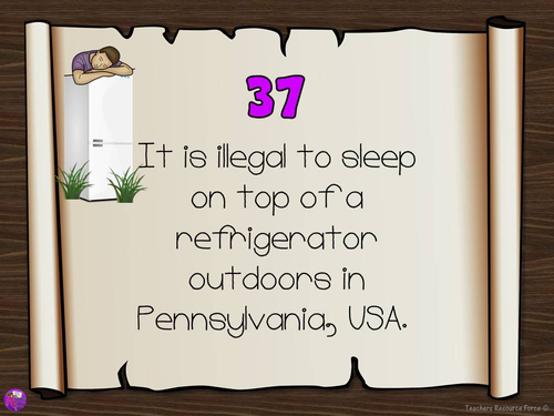 Loony Laws A Year s Supply Of Weekly Weird Laws From Around The World Teaching Resources