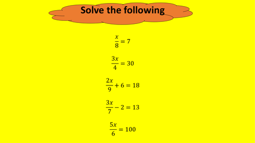 Algebraic equations with decimals and fractions | Teaching Resources