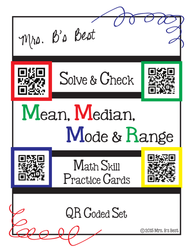 Solve & Check with QR Codes: Mean, Median, Mode & Range