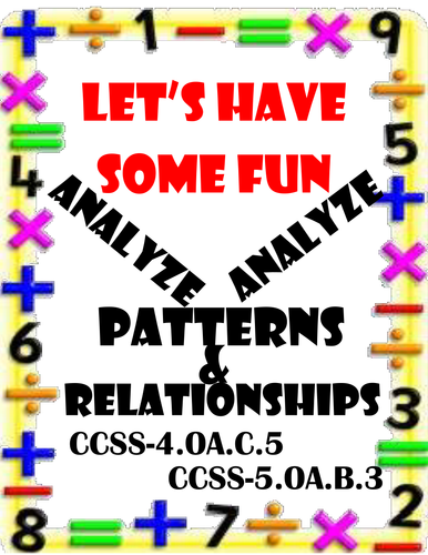 Analyze Patterns and Relationships Worksheets