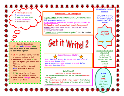 Writing table mats ( key stage 2)