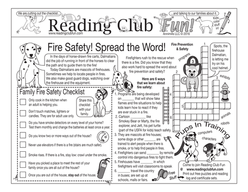 Fire Safety Two-Page Activity Set