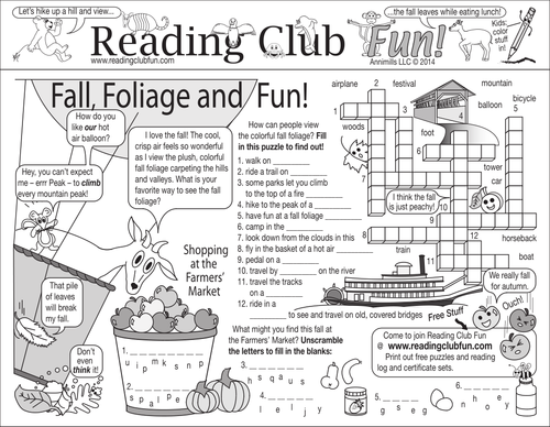Fall Fun and Foliage Two-Page Activity Set
