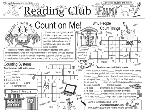 Counting (Numbers and Measures) Two-Page Activity Set