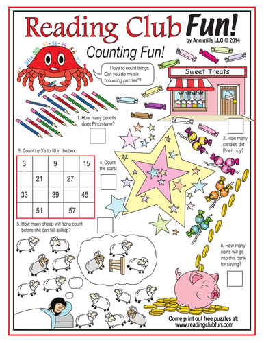 Counting Fun Math Puzzles Easy Medium Hard Teaching Resources