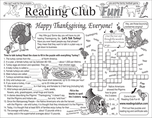 Happy Thanksgiving (Turkey and 'Pi') Two-Page Activity Set