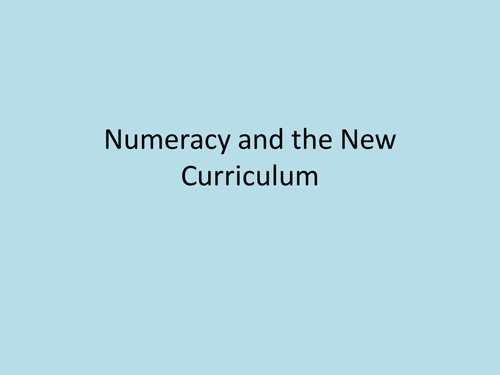 Explaining the new numeracy curriculum for parents