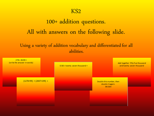 100+ addition problems KS2