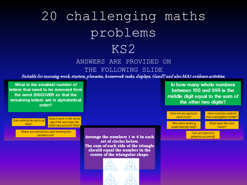 20 ks2 maths investigations