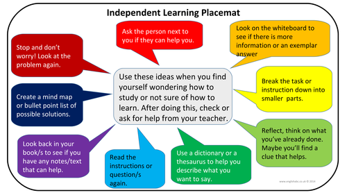 Placemat - Independent Learning