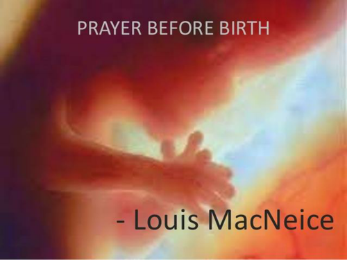 IGCSE Anthology Prayer Before Birth