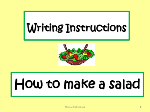 Writing Instructions : Introducing  the Genre in an Active Manner