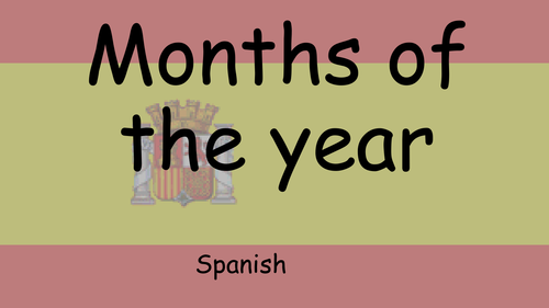 Spanish months of the year PowerPoint and worksheet