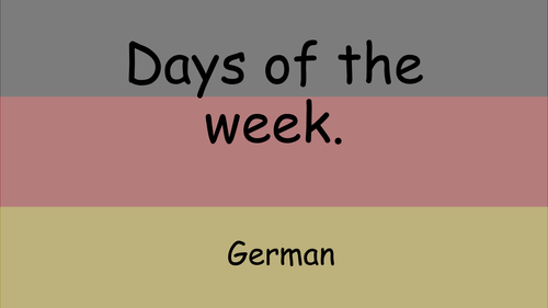 German days of the week power point and worksheet