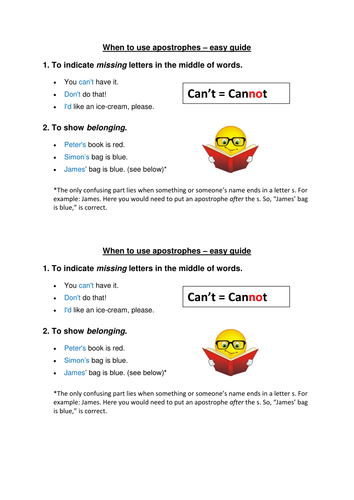When to Use Apostrophes - Simple Student Guide