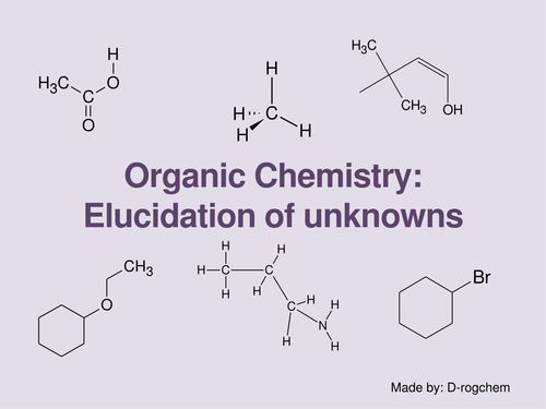 Chemistry: organic - elucidation of unknowns for AS or IB students