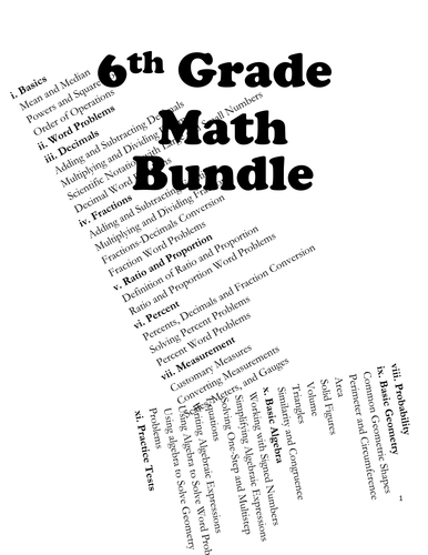 6th Grade Math Bundle