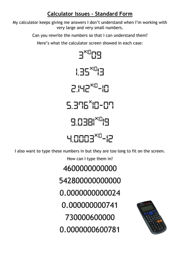 Calculator Issues - Standard Form