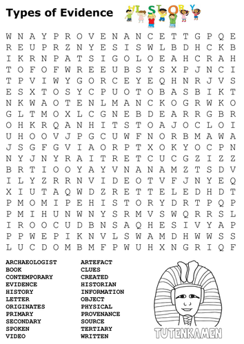Types of Evidence Word Search 