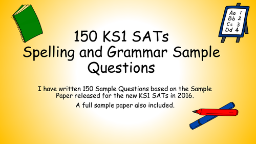 150 KS1 SATS Revision Sample Questions for new 2016  Grammar&  Spelling Test.  Sample Paper included