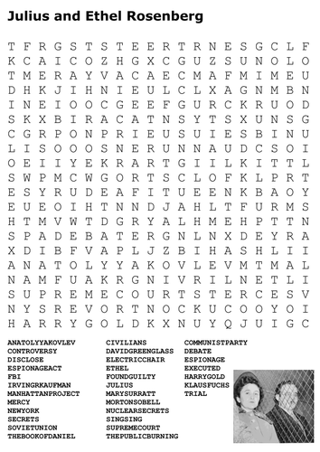 Julius and Ethel Rosenberg Word Search