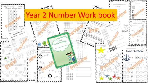 New Curriculum Year 2 Maths Booklet (Addition, subtraction, word problems and arrays)