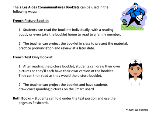 French Community Helpers 2 Emergent Readers - Aides Communautaires 