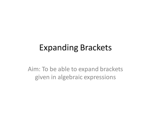 Expanding Algebraic Brackets 