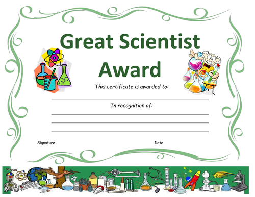 science-award-certificate-teaching-resources