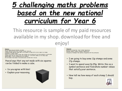 5 Challenging Year 6 Maths Problems | Teaching Resources