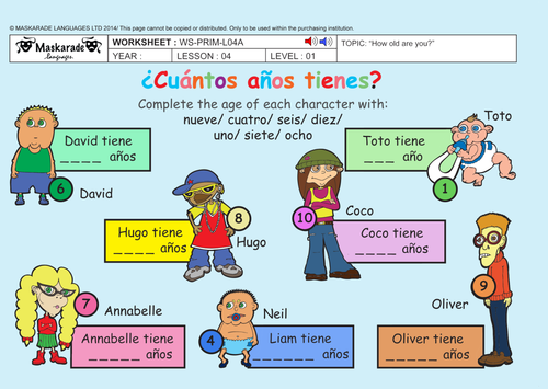 SPANISH-Y3/Y4-ABOUT YOU: How old are you?/ ¿Cuántos años tienes?