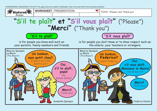 FRENCH-Y3/Y4-ABOUT YOU:Who are you?/Qui es-tu?/ Being polite/ Are you a boy or a girl?