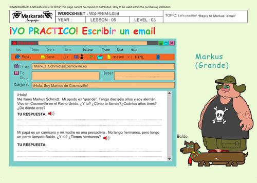 SPANISH-Y5/Y6-ABOUT YOU: Writing an email/ Who are they? / Professions