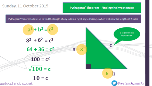 Pythagoras Theorem - complete lesson with questions, solutions and