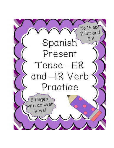 Present Tense Of Regular Er Verbs In Spanish Worksheet Answers - Idaman