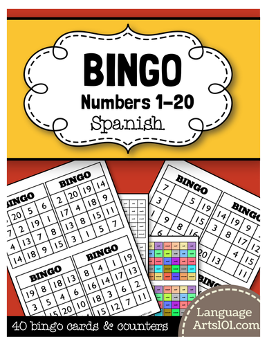 Spanish Bingo Numbers 1-20/Bingo Español números 1-20