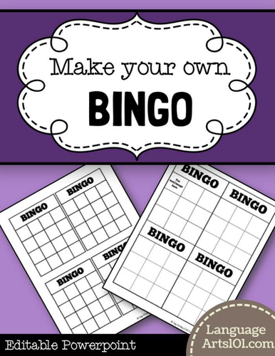 Make your own Bingo Game | Teaching Resources