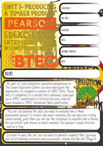 BTEC Level 1 (QCF) Construction workbook Unit 1 Producing a timber product