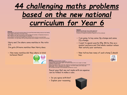 44 challenging year 6 maths problems - new curriculum | Teaching Resources