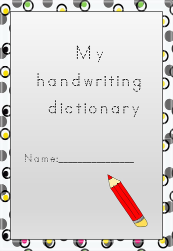 Handwriting Dictionary Booklet