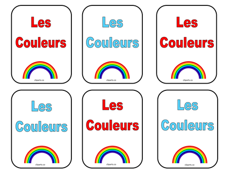 FRENCH ~ Les Couleurs ~ Matching Pairs