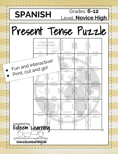 Spanish Present Tense Puzzle Game