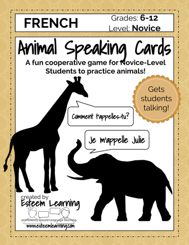 Animal Speaking Cards - French