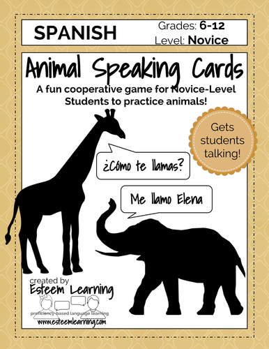 Animal Speaking Cards - Spanish