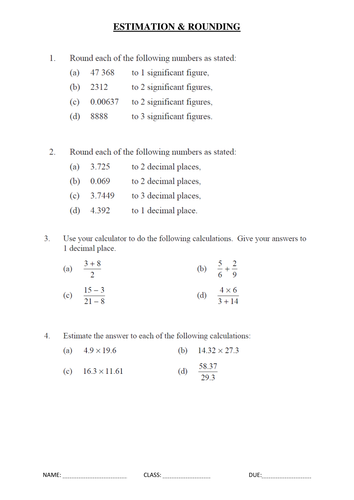 Estimating by rounding by sbinning - Teaching Resources - TES