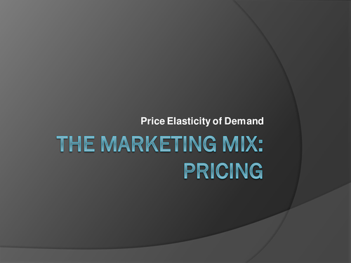 Price Elasticity of Demand